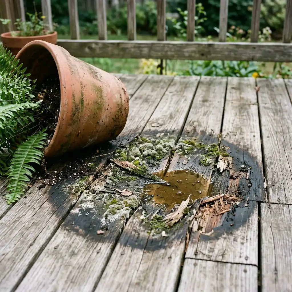 Stop Deck Stains! The Best Way to Protect Your Patio from Planter Overflow