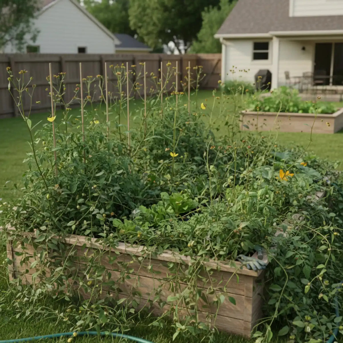 The Magic Carpet garden kneeling pad helps you weed an overgrown garden in comfort