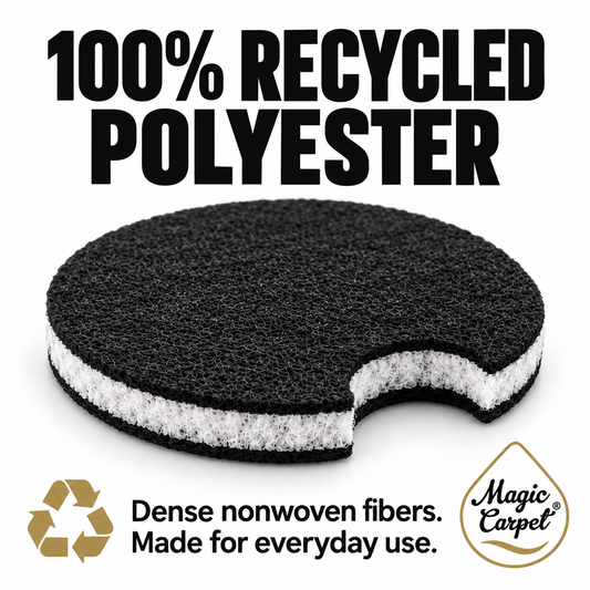 Made from 100% recycled polyester with dense nonwoven fibers