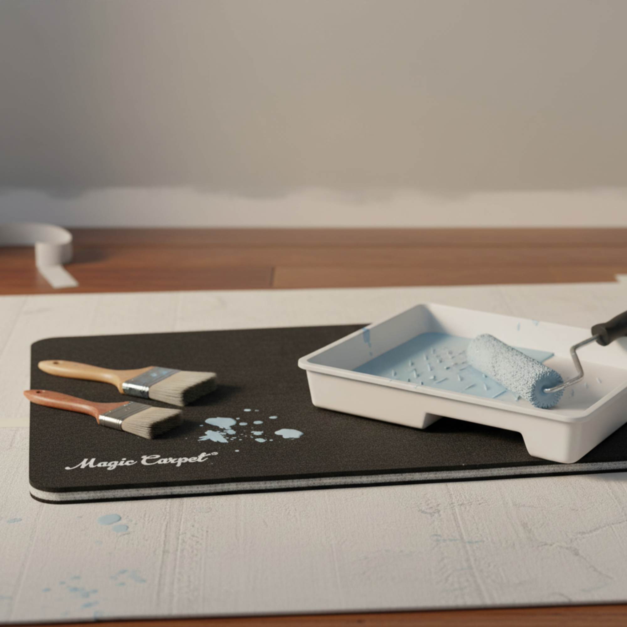 Magic Carpet® DIY work mat for painting – heavy-duty absorbent pad protects floors from spills, washable and reusable